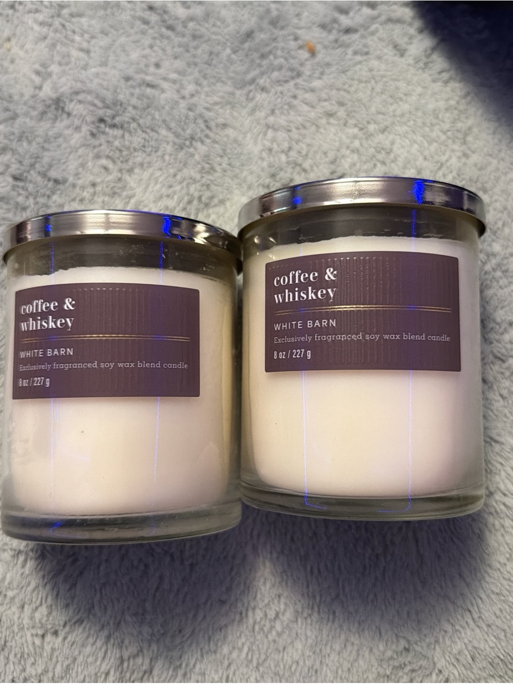 White Barn Coffee & Whiskey Candle - Cream with Purple Label